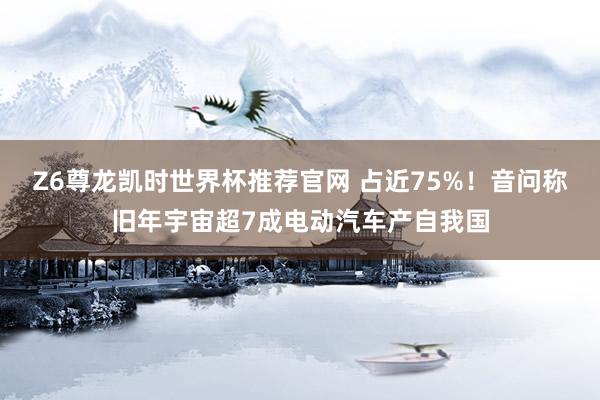 Z6尊龙凯时世界杯推荐官网 占近75%！音问称旧年宇宙超7成电动汽车产自我国