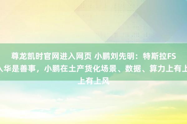 尊龙凯时官网进入网页 小鹏刘先明：特斯拉FSD入华是善事，小鹏在土产货化场景、数据、算力上有上风