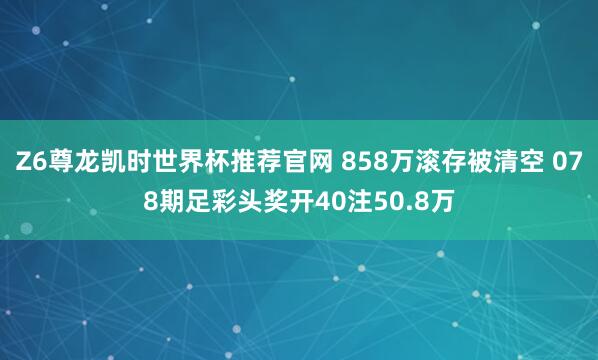 Z6尊龙凯时世界杯推荐官网 858万滚存被清空 078期足彩头奖开40注50.8万