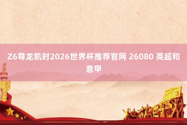 Z6尊龙凯时2026世界杯推荐官网 26080 英超和意甲