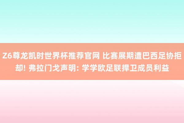 Z6尊龙凯时世界杯推荐官网 比赛展期遭巴西足协拒却! 弗拉门戈声明: 学学欧足联捍卫成员利益