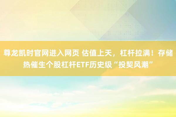 尊龙凯时官网进入网页 估值上天，杠杆拉满！存储热催生个股杠杆ETF历史级“投契风潮”