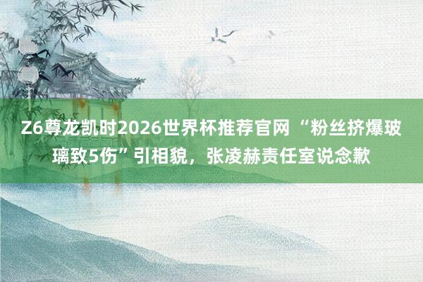 Z6尊龙凯时2026世界杯推荐官网 “粉丝挤爆玻璃致5伤”引相貌，张凌赫责任室说念歉