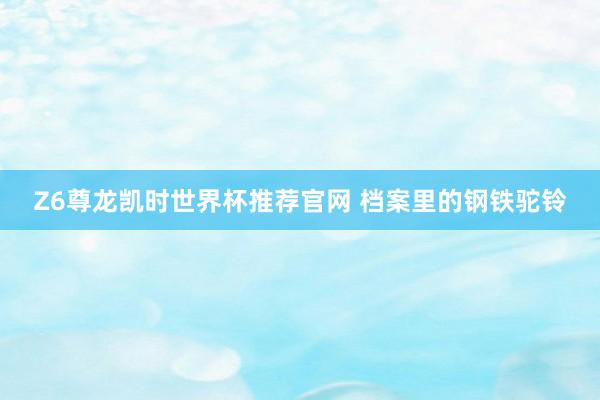Z6尊龙凯时世界杯推荐官网 档案里的钢铁驼铃
