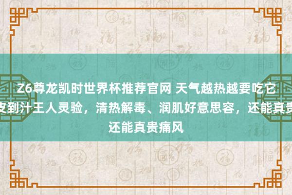 Z6尊龙凯时世界杯推荐官网 天气越热越要吃它，从皮到汁王人灵验，清热解毒、润肌好意思容，还能真贵痛风