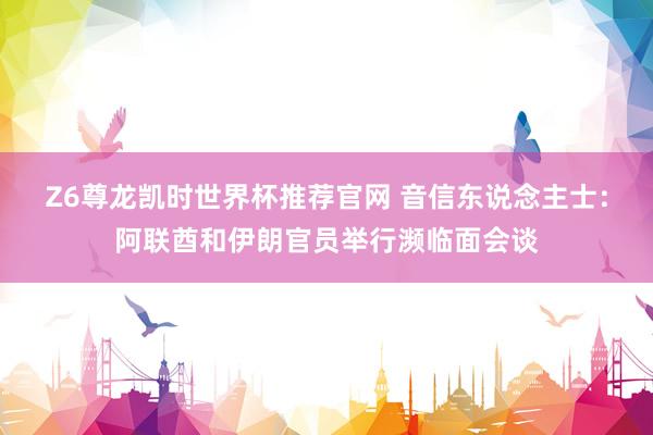 Z6尊龙凯时世界杯推荐官网 音信东说念主士：阿联酋和伊朗官员举行濒临面会谈