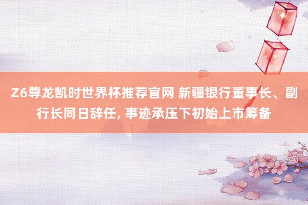 Z6尊龙凯时世界杯推荐官网 新疆银行董事长、副行长同日辞任， 事迹承压下初始上市筹备