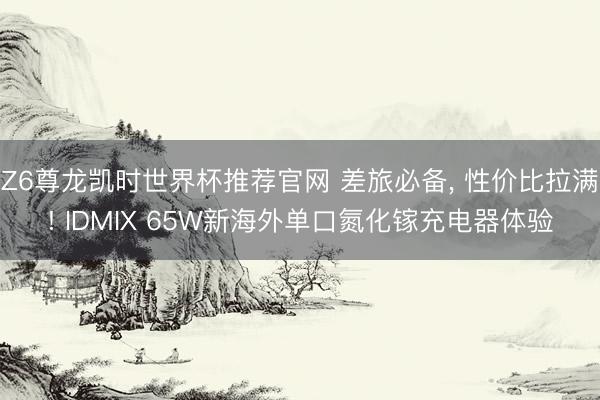 Z6尊龙凯时世界杯推荐官网 差旅必备， 性价比拉满! IDMIX 65W新海外单口氮化镓充电器体验