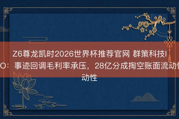 Z6尊龙凯时2026世界杯推荐官网 群策科技IPO：事迹回调毛利率承压，28亿分成掏空账面流动性