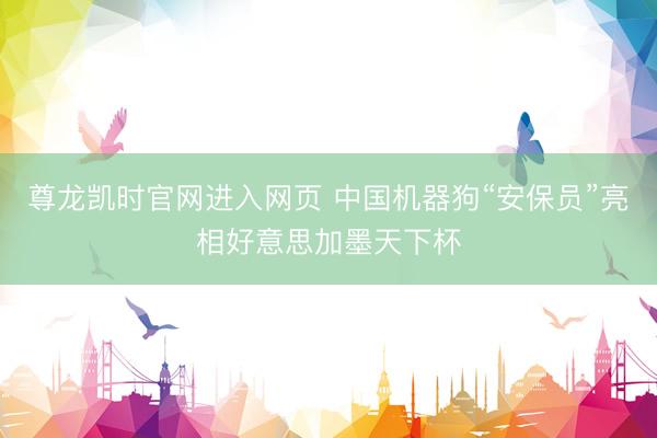 尊龙凯时官网进入网页 中国机器狗“安保员”亮相好意思加墨天下杯