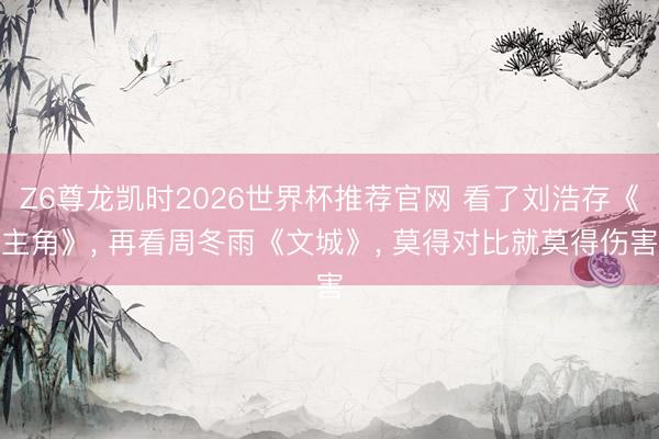 Z6尊龙凯时2026世界杯推荐官网 看了刘浩存《主角》， 再看周冬雨《文城》， 莫得对比就莫得伤害
